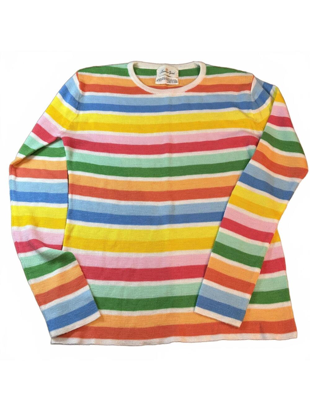 Vintage Herman Geist Multicolor Striped Long Sleeve Sweater Small Lightweight